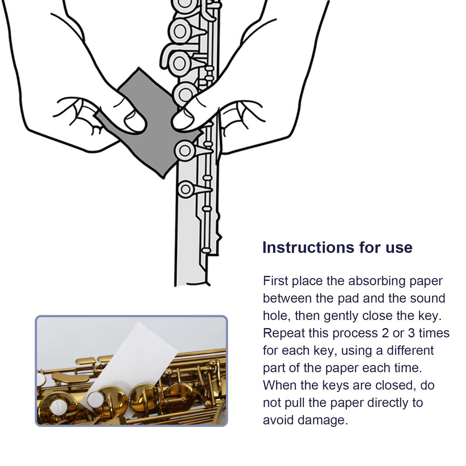 Woodwind Instrument Key Pad Absorbent Paper 20 Sheets, Saxophone Absorbent Paper for Clarinet, Flute, Oboe, Saxophone,Bassoon,Piccolo - Woodwind Instrument Maintenance…