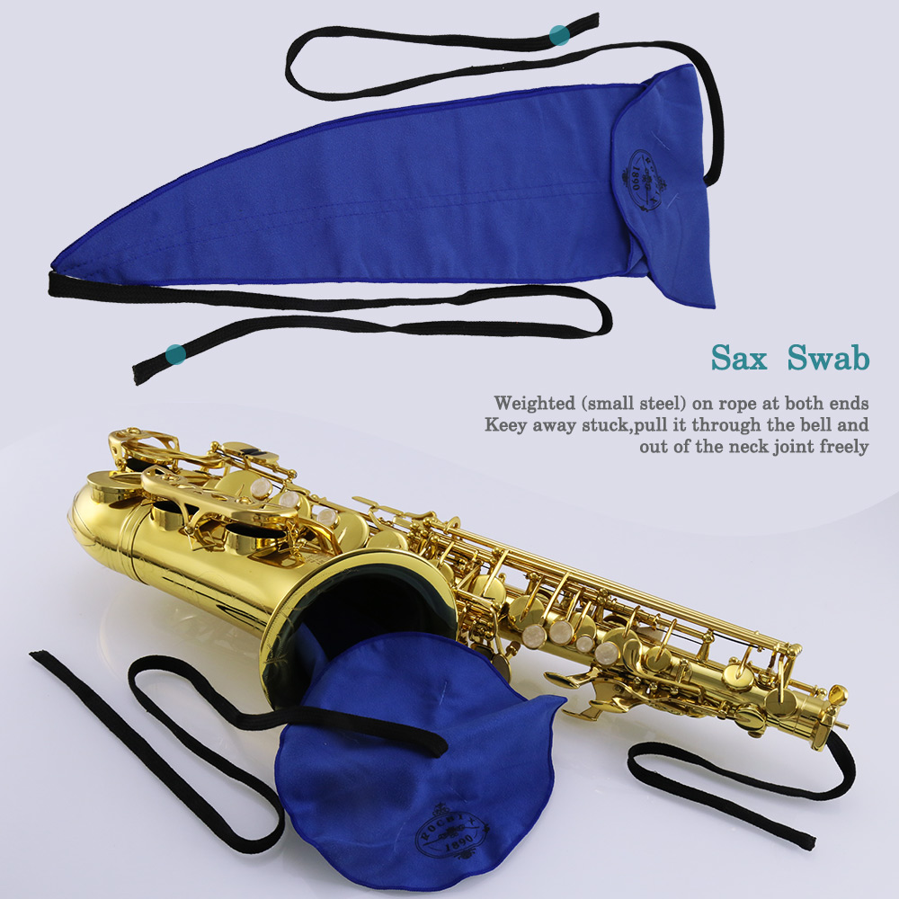 Saxophone Sax Cleaner Care Cleaning Kit,Maintenance Kit,Key Oil,Cork Grease,Swab,Cleaning Cloth,Thumb Rest,Mouthpiece Brush and More(Random Color Cloths)