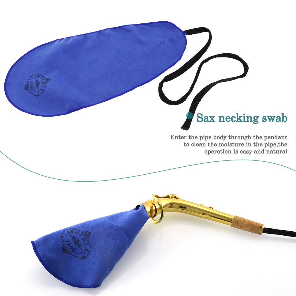 Saxophone Sax Cleaner Care Cleaning Kit,Maintenance Kit,Key Oil,Cork Grease,Swab,Cleaning Cloth,Thumb Rest,Mouthpiece Brush and More(Random Color Cloths)