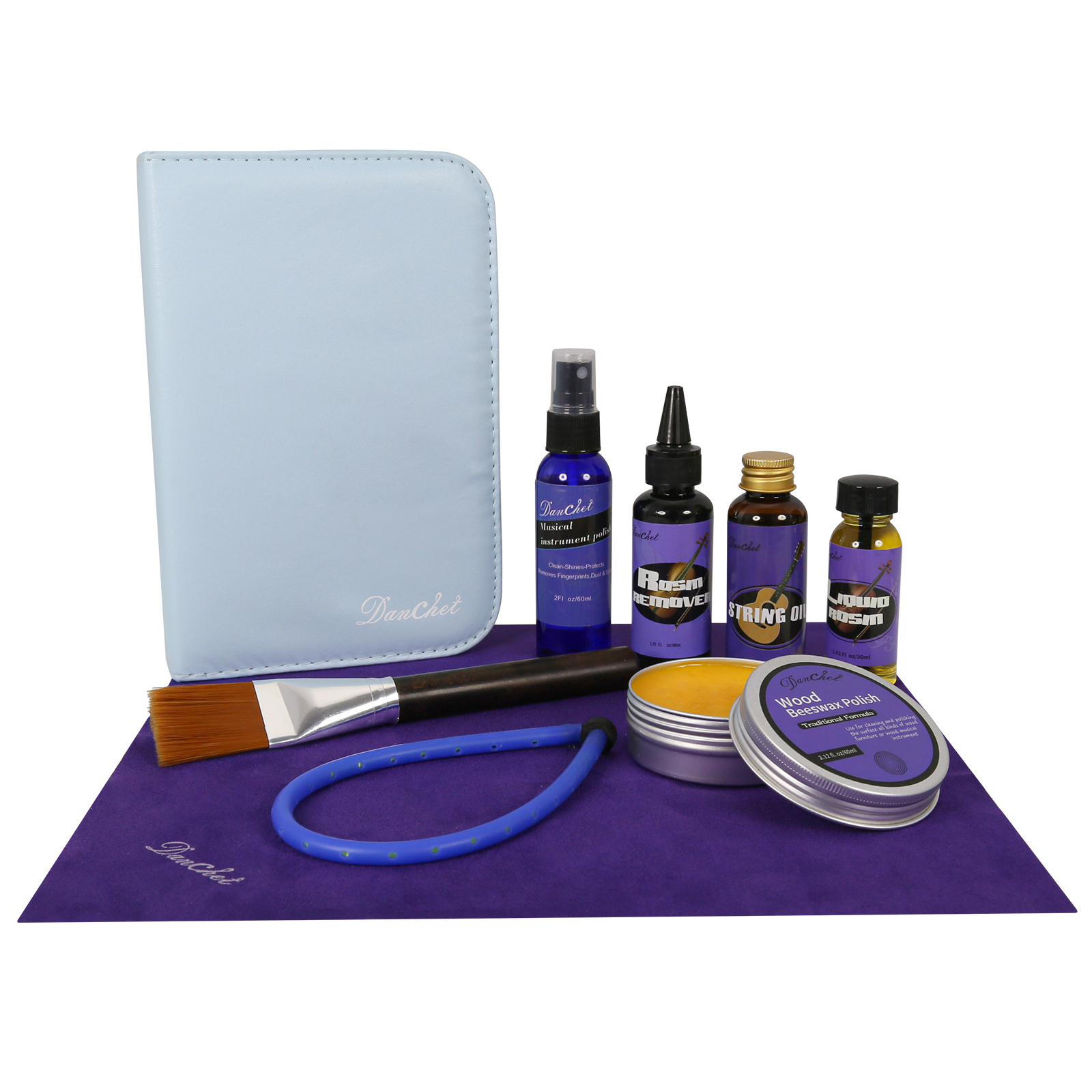 Violin Cleaner Care Cleaning Kit,Maintenance Kit,Beeswax,Liquid Rosin,Rosin Remover,String Oil,Polish,Violin Humidifier,Violin String Brush,Cleaning Clot.