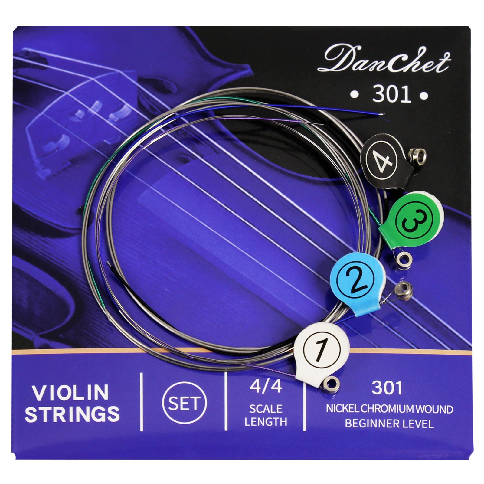 Violin Strings 4/4 Full Set Beginners Level, Ball End, Nickel Chromium Wound 301.…