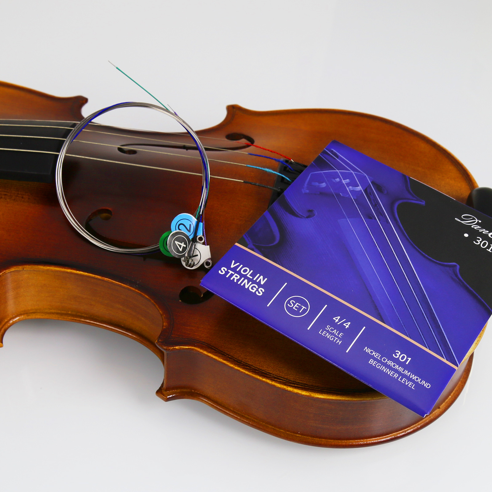 Violin Strings 4/4 Full Set Beginners Level, Ball End, Nickel Chromium Wound 301.…