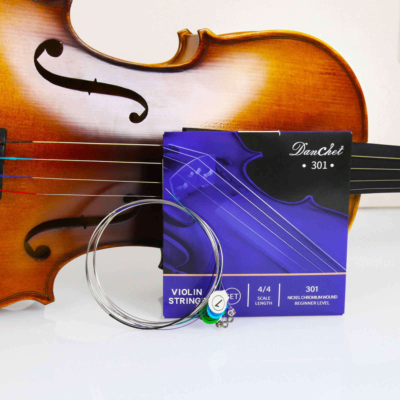 Violin Strings 4/4 Full Set Beginners Level, Ball End, Nickel Chromium Wound 301.…