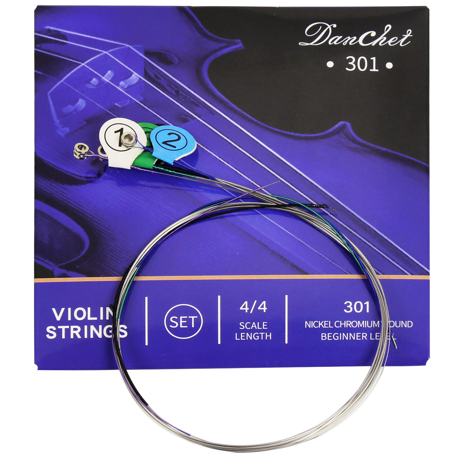 Violin Strings 4/4 Full Set Beginners Level, Ball End, Nickel Chromium Wound 301.…