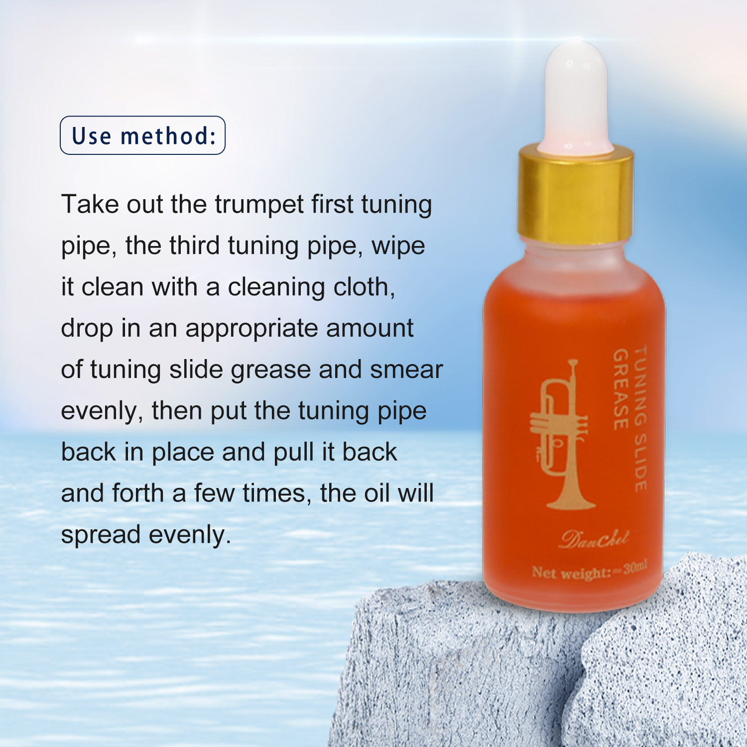 Synthetic Tuning Slide Grease for Trumpet,Trombone,French Horn,Tuba,Euphonium and Other Brass Instruments 1.02 fl.oz/30ml
